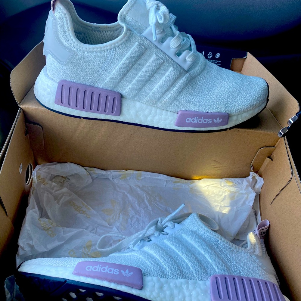 White adidas running shoes